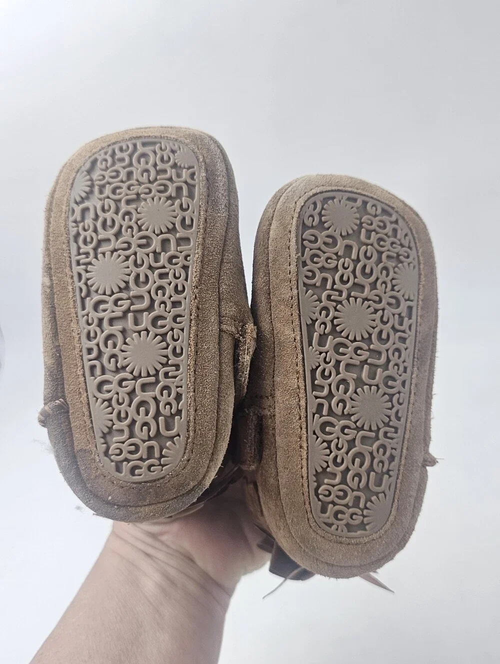 UGG Infant Toddler Classic Suede Shearling Boots Chestnut Brown USA 2/03